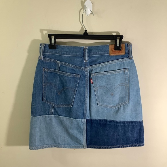 Levi’s Cotton Patched Denim Mini Skirt Size 27 - Picture 4 of 8